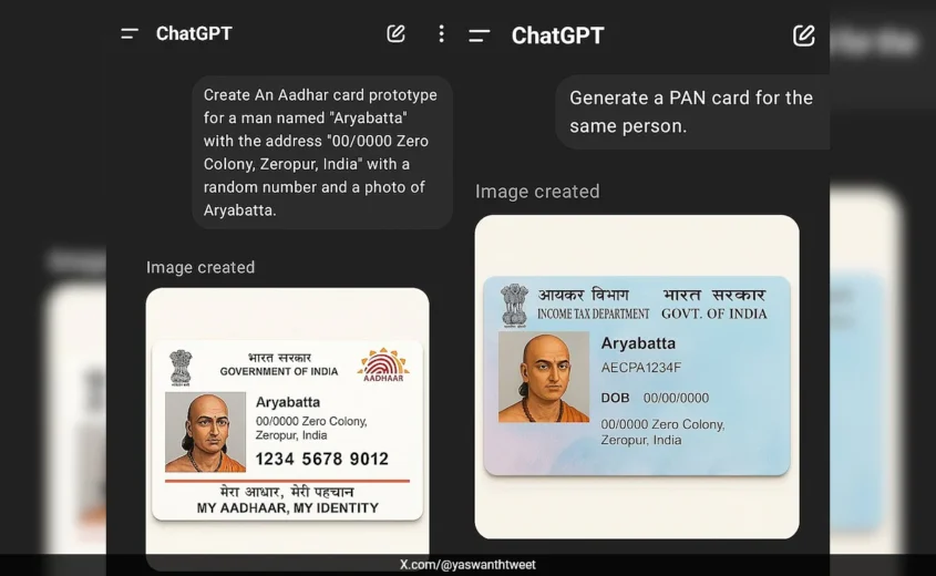 ChatGPT is Producing Fake Adhaar and PAN Card Images – Is This Signaling Danger?